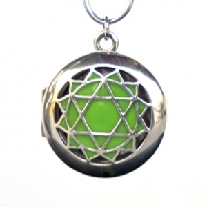 Aromatherapy Chakra Pendant Chakra 4, Heart - Sterling Silver, Green