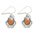 Sacral Chakra Earrings, Sterling Silver with Orange Enamel