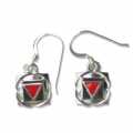 Root Chakra Earrings, Sterling Silver withith Red Enamel
